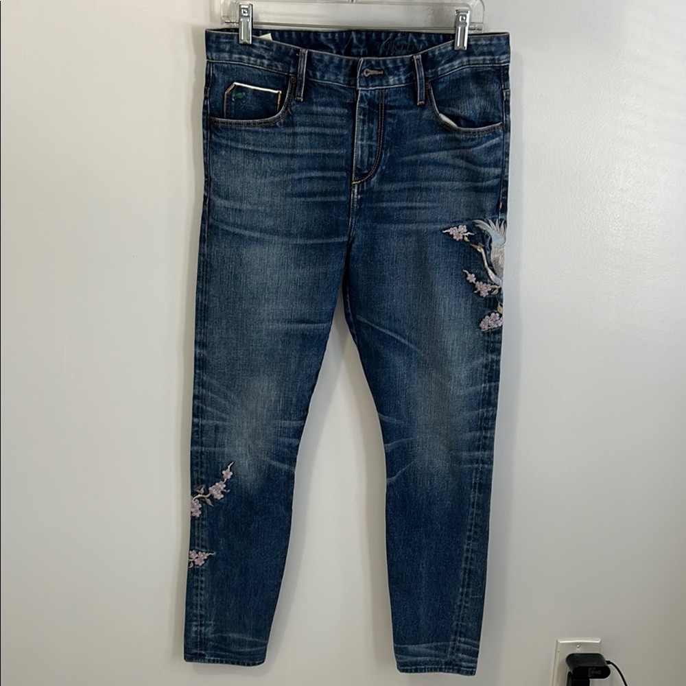 Tortoise Embroidered Jeans